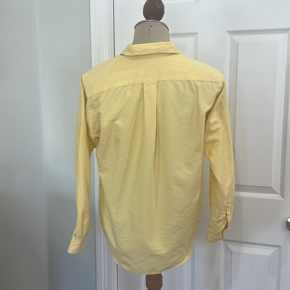 Vintage Ralph Lauren petite yellow long sleeve button down Oxford shirt women 6P - Picture 6 of 10